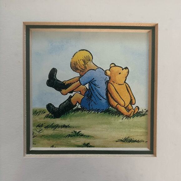 Vintage Classic Winnie The Pooh Picture Frame Nursery Baby Wall Art Gold Frame - Picture 3 of 6